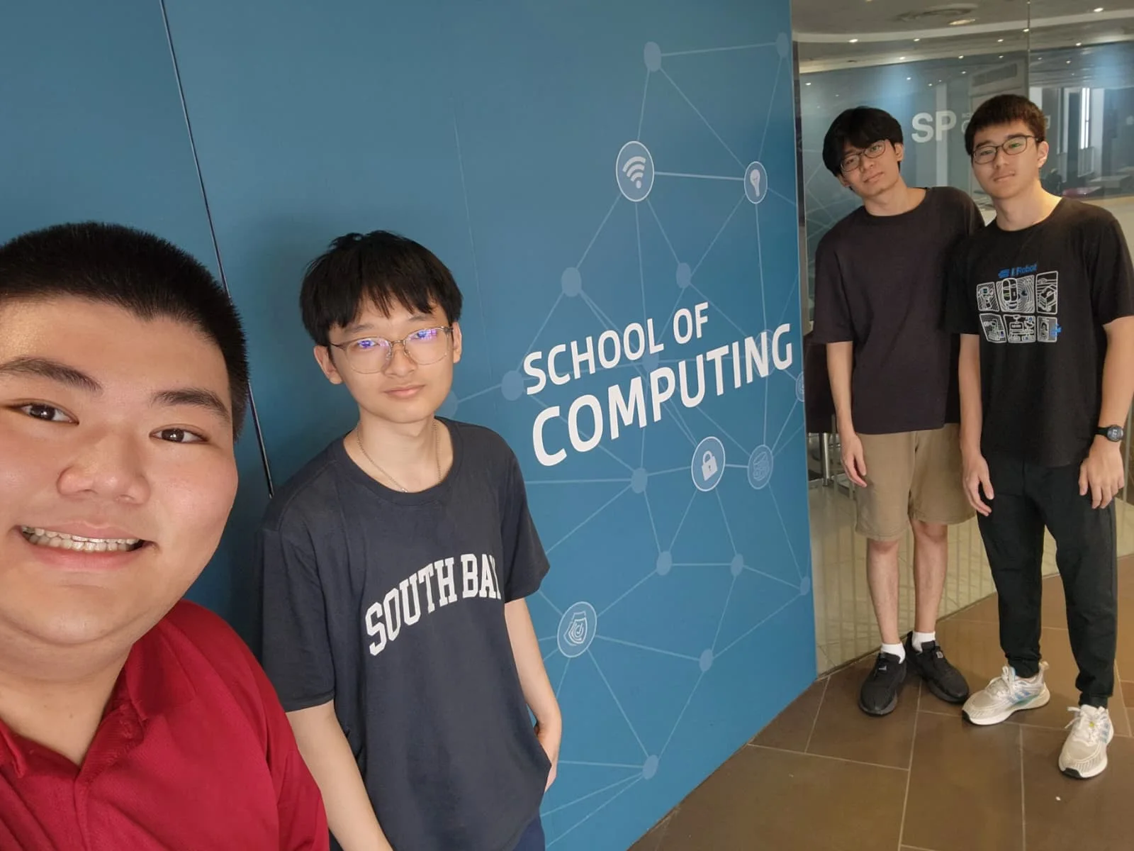 A group selfie at Singapore Polytechnic’s School of Computing.