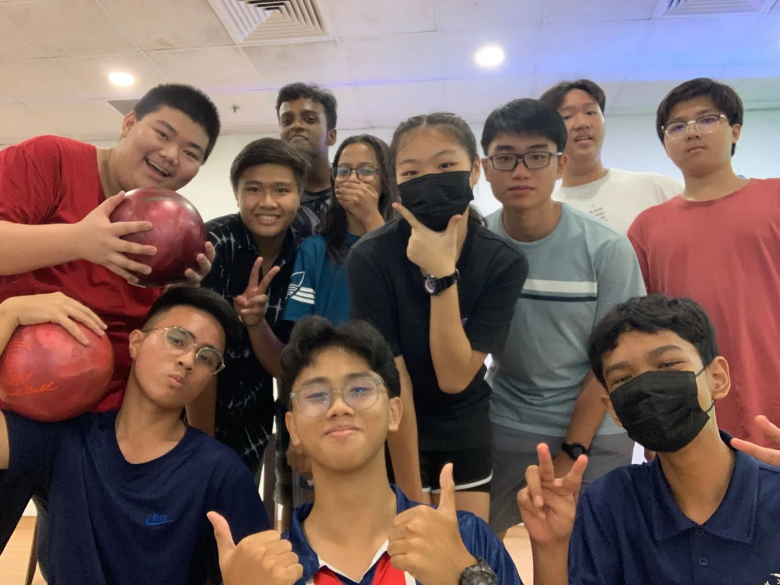 A bowling outing with schoolmates.